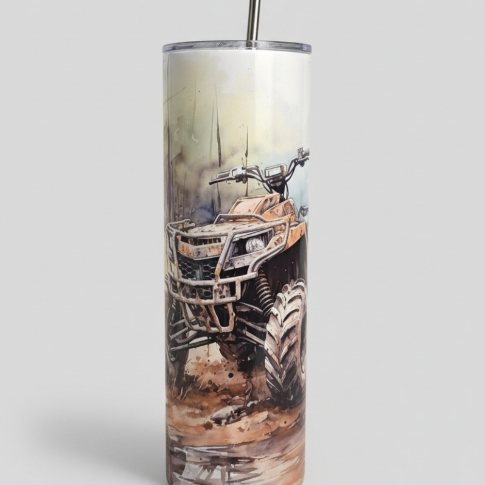 ATV Adventure Tumbler - Brown and White